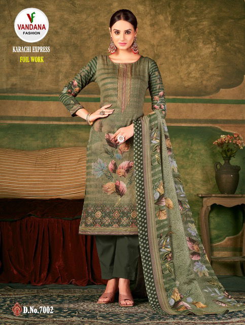 Vandana Karachi Express Vol 7 Regular Wear Wholesale Printed Cotton Dress Material
